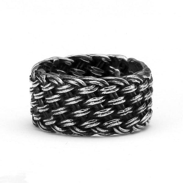 Titanium Steel Knitted Twisted Ring