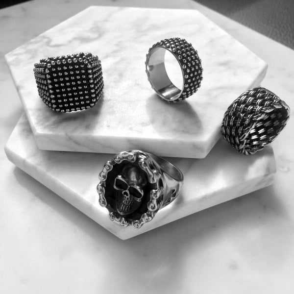 Titanium Steel Knitted Twisted Ring