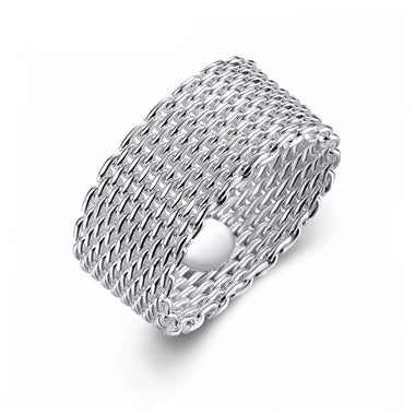 Silver Plated Net Ring