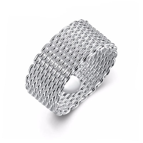Silver Plated Net Ring