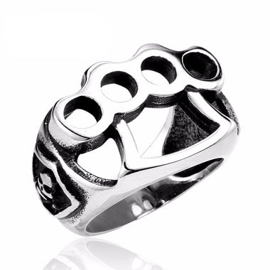Stainless Steel Fist Skull Katar Ring