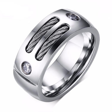 Steel Punk Rock Ring With Wire