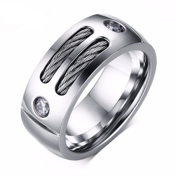 Steel Punk Rock Ring With Wire