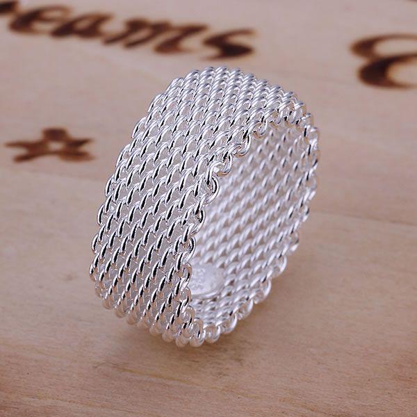 Silver Plated Net Ring