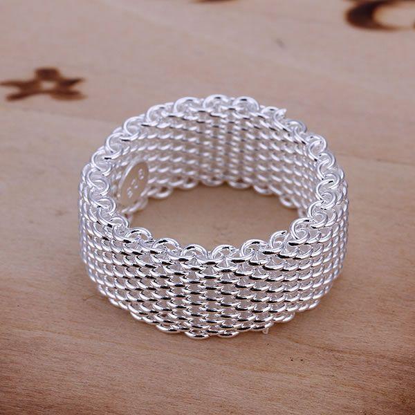 Silver Plated Net Ring