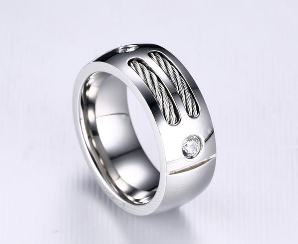 Steel Punk Rock Ring With Wire
