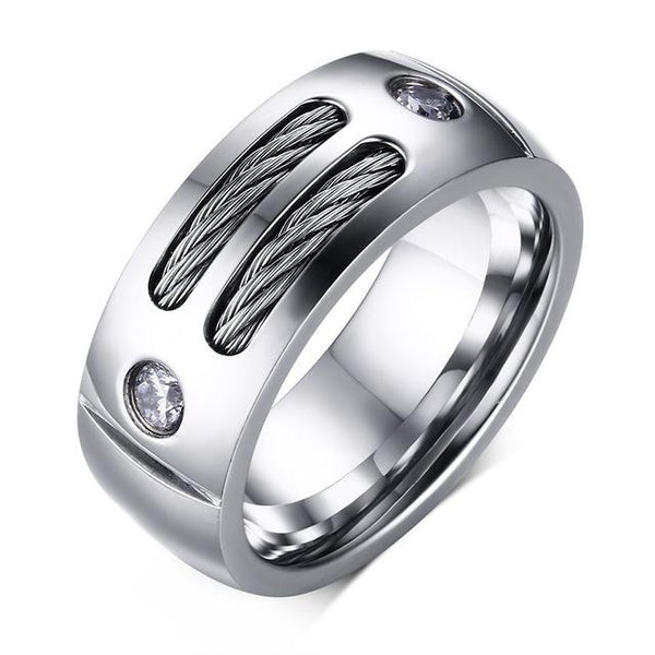 Steel Punk Rock Ring With Wire