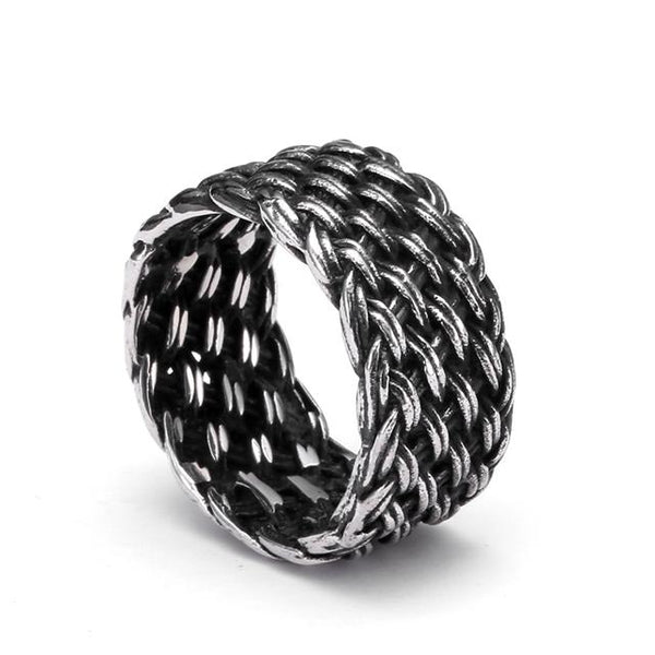 Titanium Steel Knitted Twisted Ring
